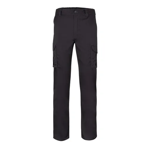 black VL LUGH. Pantalón elástico multibolsillos (240g/m²) en algodón (46%), EME (38%) y poliéster (16%)