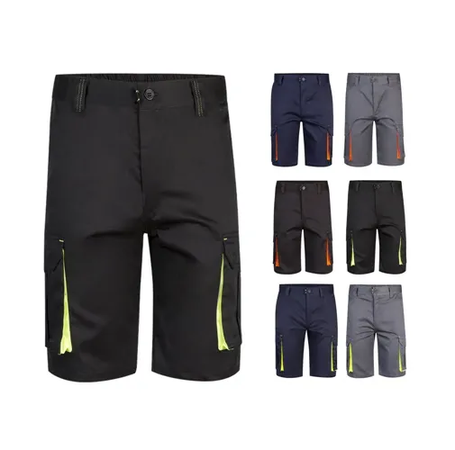 VL HEMERA. BERMUDAS ELÁSTICAS BICOLOR Y MULTIBOLSILLOS (240 G/M²), EN ALGODÓN (46%), EME (38%) Y POLIÉSTER (16%)