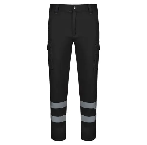 black VL DIONYSUS. Pantalón multibolsillos bicolor (210 g/m²), en algodón (20%) y poliéster (80%)