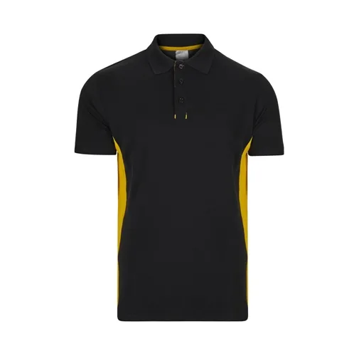 black VL SUPAY. Polo piqué bicolor (180g/m²), manga corta, en algodón (60%) y poliéster (40%)