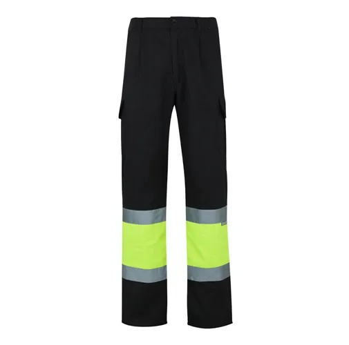 black VL POSEIDON. Pantalón de sarga multibolsillos bicolor (210 g/m²), en algodón (20 %) y poliéster (80 %)