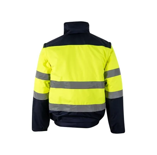 azul marino VL JUPITER LARGE. Chaqueta acolchada bicolor (180g/m²) en poliéster (100%), con revestimiento de PU