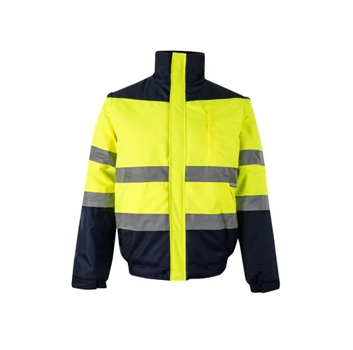 azul marino VL JUPITER LARGE. Chaqueta acolchada bicolor (180g/m²) en poliéster (100%), con revestimiento de PU