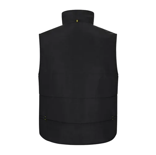 black VL NERGAL. Chaleco acolchado, bicolor, multibolsillos (120g/m²), en poliéster (100%)