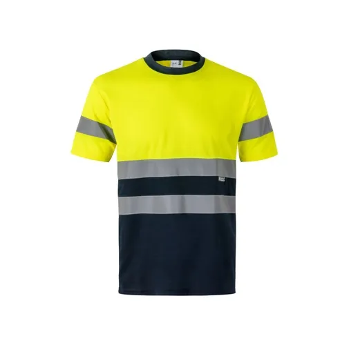 azul marino VL BRAHMA. Camiseta técnica bicolor ojo de pájaro (140g/m²), en poliéster (100%)