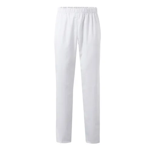 white VL TYCHE. Pantalón de sarga (190g/m²), en algodón (35%) y poliéster (65%)