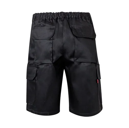 black VL CHIONE. Bermudas en sarga multibolsillos (200g/m²), en algodón (35%) y poliéster (65%)