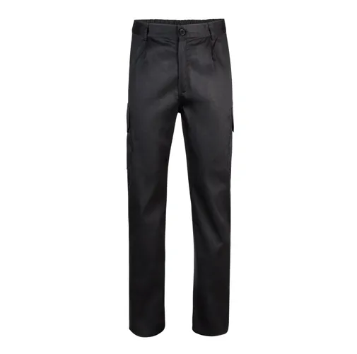 black VL MABON. Pantalón multibolsillos de sarga (200g/m²), en algodón (35%) y poliéster (65%)
