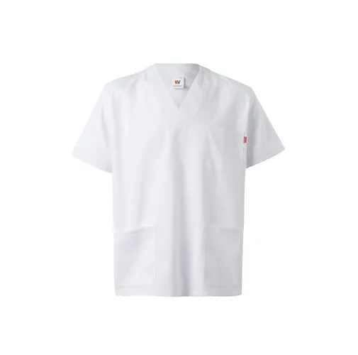 white VL TLALOC. Twill tunic (190g/m²) with short sleeves, in polyester (65%) and cotton (35%)