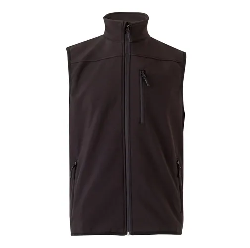 black VL VARUNA. Chaleco soft shell (280g/m²), con forro polar, en poliéster (94%) y elastano (6%)