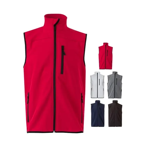VL VARUNA. CHALECO SOFT SHELL (280G/M²), CON FORRO POLAR, EN POLIÉSTER (94%) Y ELASTANO (6%)