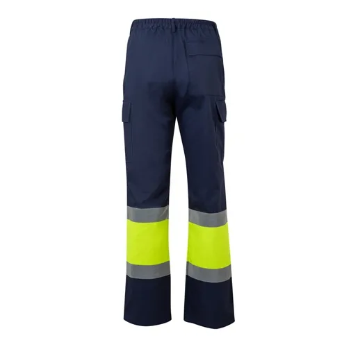 azul marino VL ARTEMIS. Two-colour twill trousers (190g/m²), made of cotton (20%) and polyester (80%)