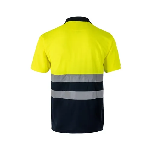azul marino VL FORTUNA. Polo bird-eye (140g/m²) con manga corta, en poliéster (100%)