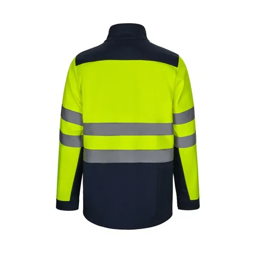 azul marino VL HESTIA. Chaqueta soft shell bicolor (280 g/m²), con forro polar y membrana de TPU, en poliéster (96%) y elastano (4%)