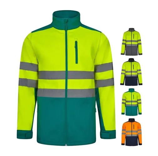 VL HESTIA LARGE. Chaqueta soft shell bicolor (280g/m²), con forro polar y membrana de TPU, en poliéster (96%) y elastano (4%)