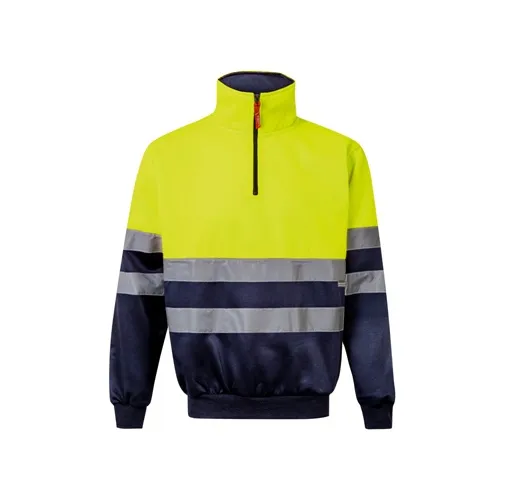 azul marino VL THOR LARGE. Sudadera bicolor (300g/m²) en tejido polar de poliéster (100%)