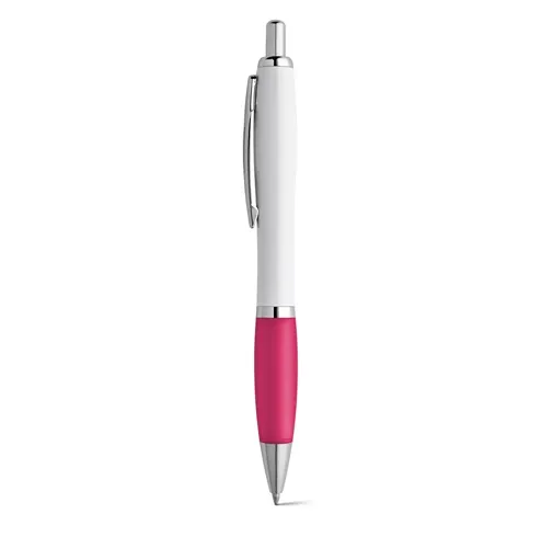 pink MOVE. Bolígrafo fabricado en ABS blanco con clip metálico