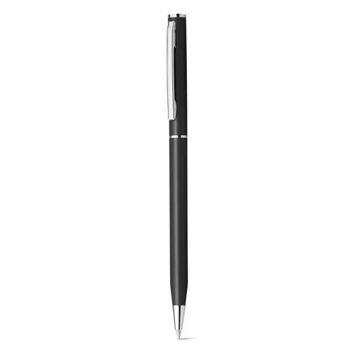 black LESLEY METALLIC. Bolígrafo en aluminio con mecanismo de giro y clip