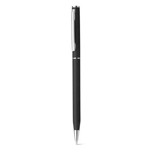 black LESLEY METALLIC. Bolígrafo en aluminio con mecanismo de giro y clip