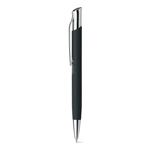 black OLAF SOFT. Bolígrafo de aluminio con acabado de goma