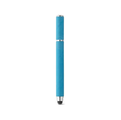 azul claro PAPYRUS. Bolígrafo en papel kraft y ABS con punta táctil