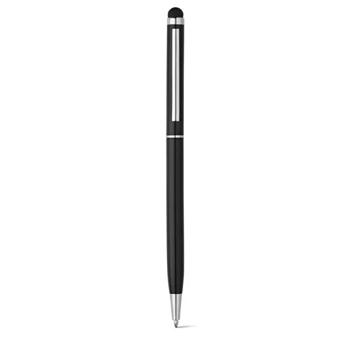 black ZOE. Bolígrafo de aluminio con mecanismo de giro y punta táctil