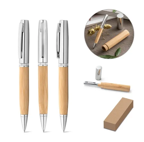 FUJI. BOLÍGRAFO DE BAMBÚ Y METAL CON ESTUCHE