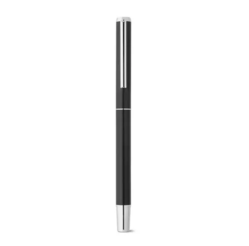 black LEAH. Set de roller y bolígrafo en aluminio (94% rAL) con clip
