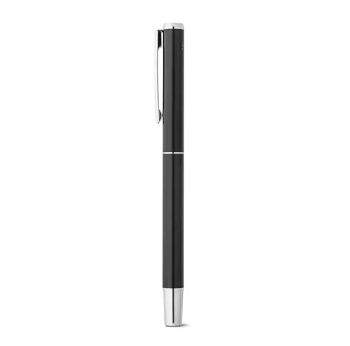 black LEAH. Set de roller y bolígrafo en aluminio (94% rAL) con clip