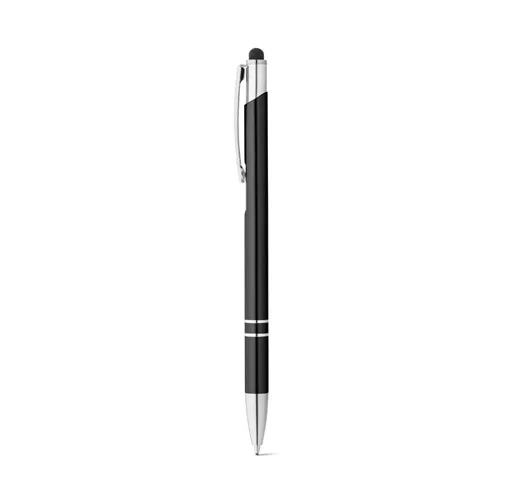 black GALBA. Bolígrafo de aluminio con punta táctil y clip