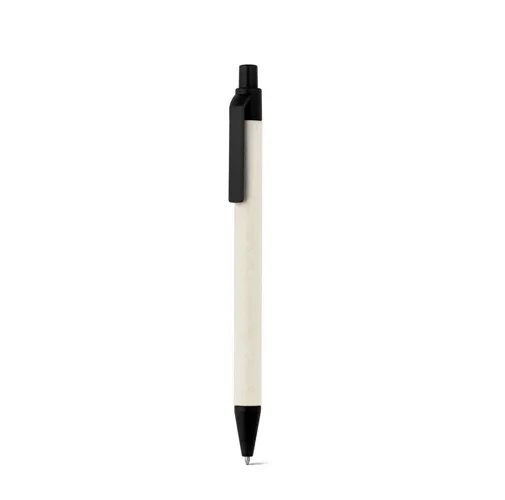black MILINK. Bolígrafo de aluminio reciclado de cartones de leche