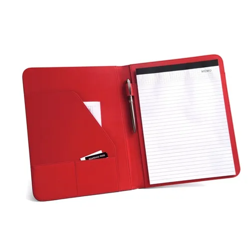 red FITZGERALD. Portafolios A4 en PU y 800D con bloc de páginas rayadas