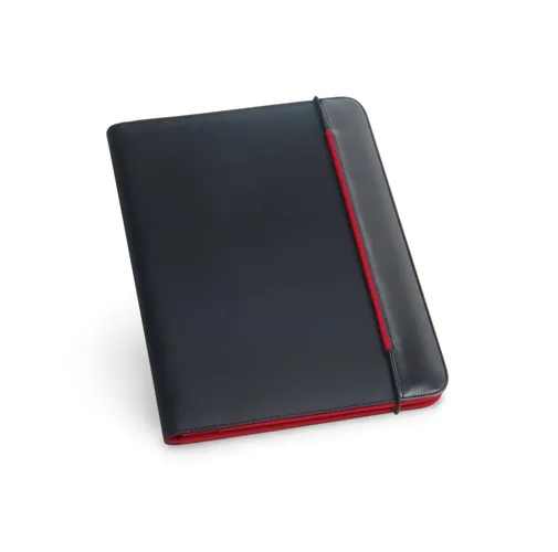red FITZGERALD. Portafolios A4 en PU y 800D con bloc de páginas rayadas