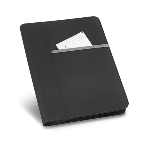 gris claro AUSTER. Carpeta A4 en 600D con bloc de páginas rayadas