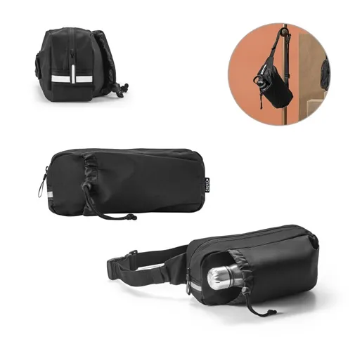DELFOS POUCH. RIÑONERA 300D POLIÉSTER RECICLADO Y 600D POLIÉSTER RECICLADO CON ELEMENTOS REFLECTANTES