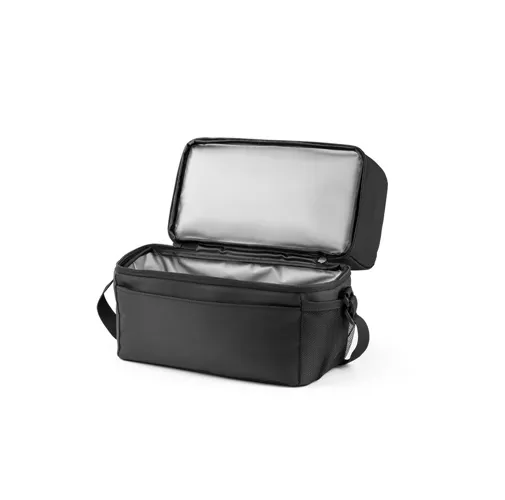 black ZIPPERS COOLER. Mochila térmica 7 L en 300D y 840D Jacquard