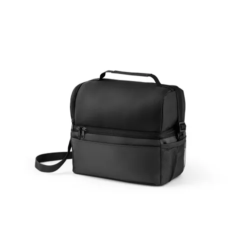 black ZIPPERS COOLER. Mochila térmica 7 L en 300D y 840D Jacquard