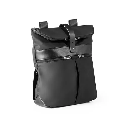 black ROVER BACKPACK. Mochila de microfibra y PU
