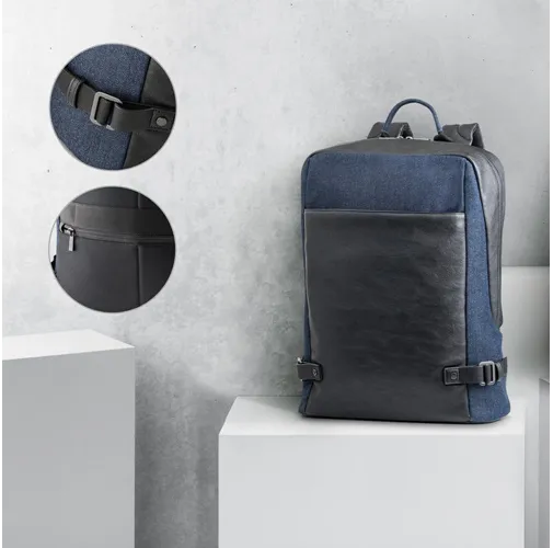 DIVERGENT BACKPACK I. Mochila para portátil de hasta 15.6\'\' en tejido vaquero y PU