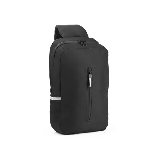 black DELFOS. Mochila de una sola correa de 300D poliéster reciclado y 600D poliéster reciclado, con forro de poliéster reciclado 210D