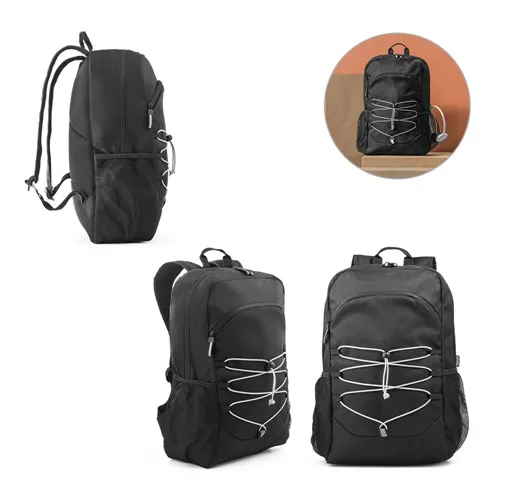 DELFOS BACKPACK. Mochila para portátil de 300D poliéster reciclado y 600D poliéster reciclado con elementos reflectantes