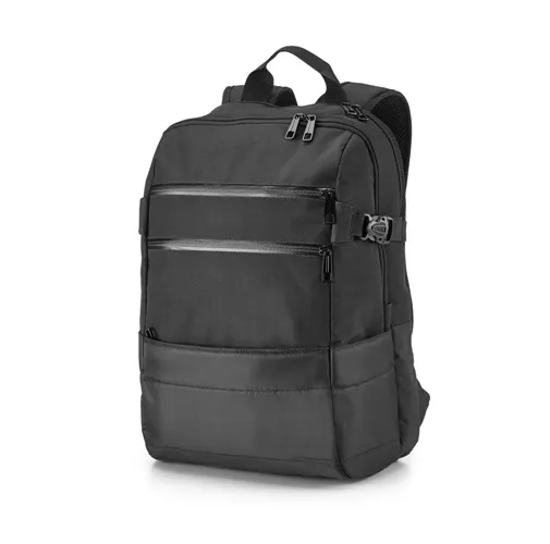 black ZIPPERS BPACK. Mochila para portátil de 15.6\'\' en jacquard 840D y 300D