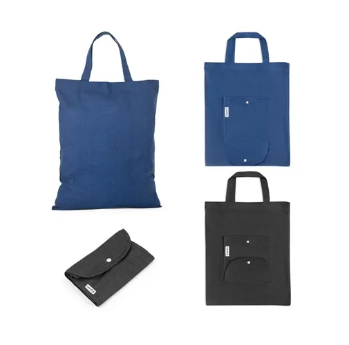 SIENA. BOLSA PLEGABLE DE ALGODÓN (50%), ALGODÓN RECICLADO (30%) Y POLIÉSTER (20% RPET) (140 G/M²)