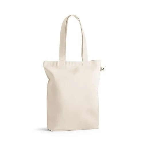 natural claro GIRONA. Bolsa de algodón (50%), algodón reciclado (30%) y poliéster (20% rPET) (220 g/m²)
