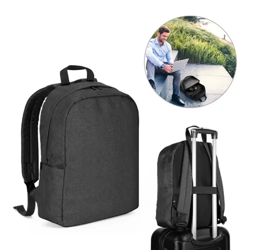 GIJON. MOCHILA PARA PORTÁTIL DE POLIÉSTER RECICLADO DE ALTA DENSIDAD 600D Y FORRO DE POLIÉSTER RECICLADO 210D