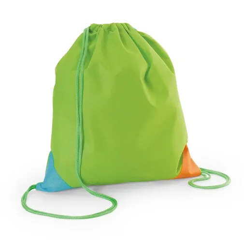 verde claro BISSAYA. Saco colorido em não-tecido com cordão (80 g/m²)