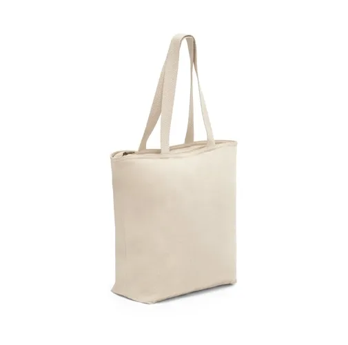 natural claro HACKNEY. Bolsa de algodón 100% con cremallera (280 g/m²)