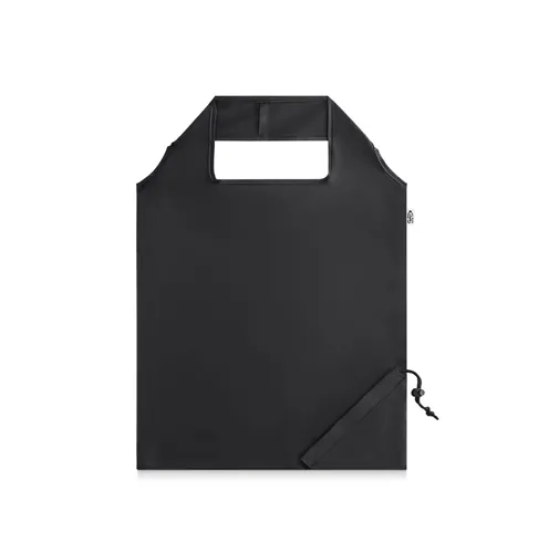 black BEIRA. Bolsa plegable en 190T poliéster reciclado (100% rPET)