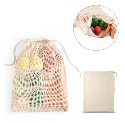 NAPOLI. BOLSA DE ALGODÓN 100% (120 G/M²) CON MALLA DE ALGODÓN 100% EN LA PARTE DELANTERA (100 G/M²)