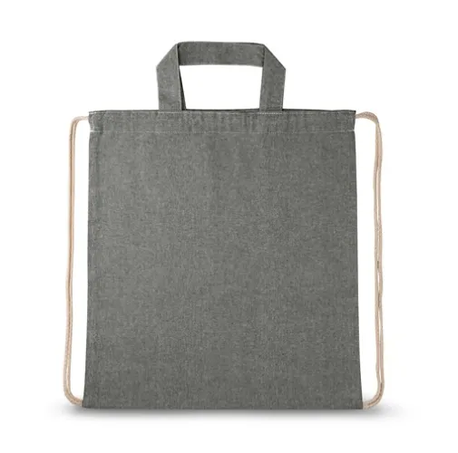 black RISSANI. Mochila con algodón reciclado (70%) y poliéster (30% rPET) (140 g/m²)